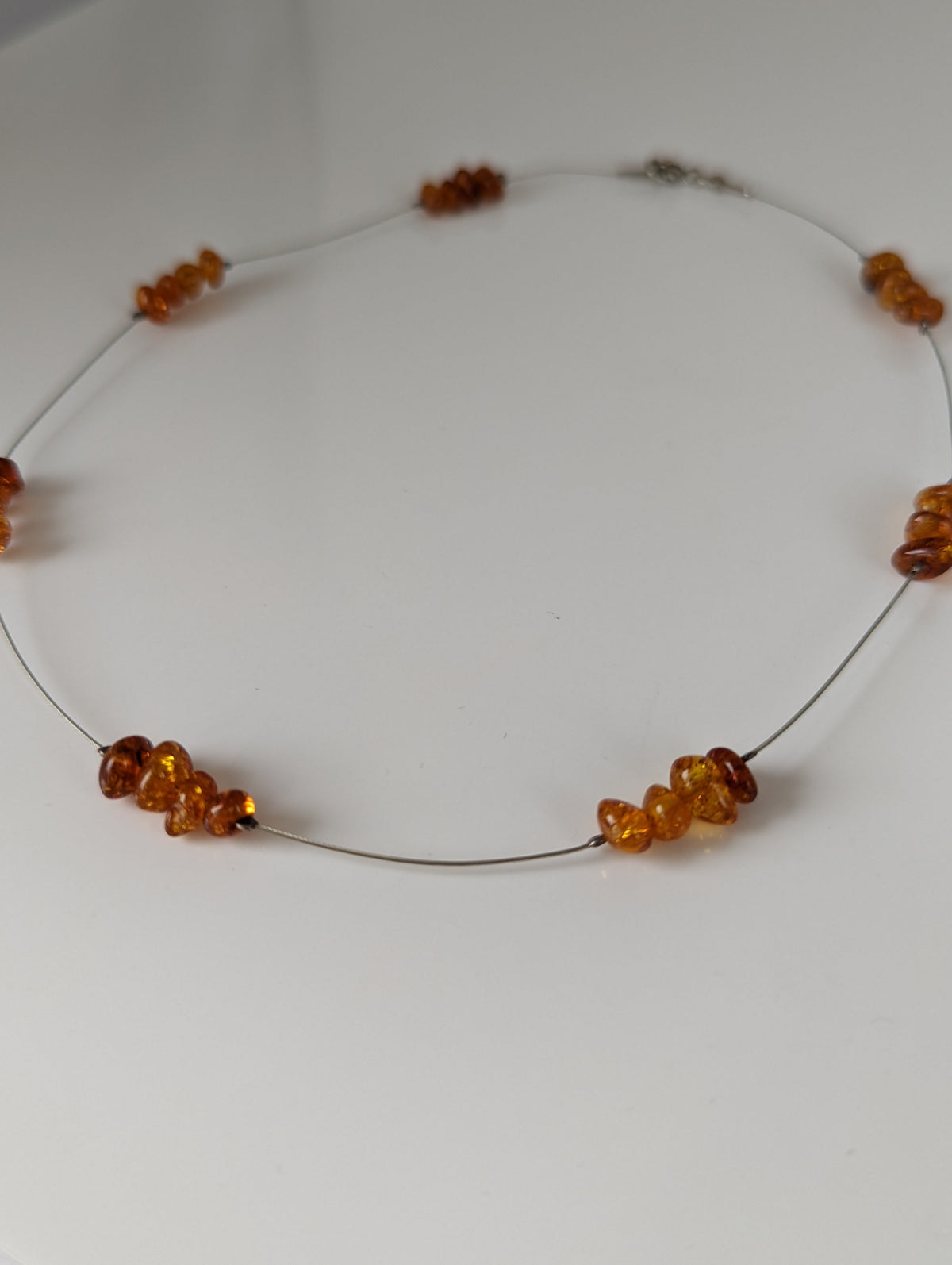 Silver Steed Real Amber Bead Necklace