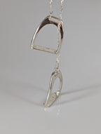 Silver Steed Two Stirrups Necklace