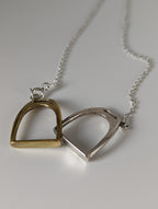 Silver Steed Two Stirrups Necklace