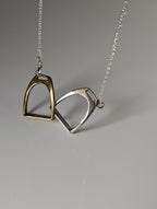 Silver Steed Two Stirrups Necklace