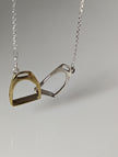 Silver Steed Two Stirrups Necklace