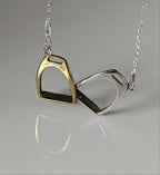 Silver Steed Two Stirrups Necklace