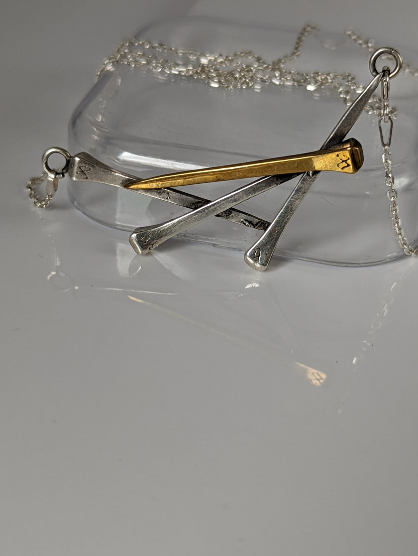Silver Steed Elegant Hoof Nails Necklace