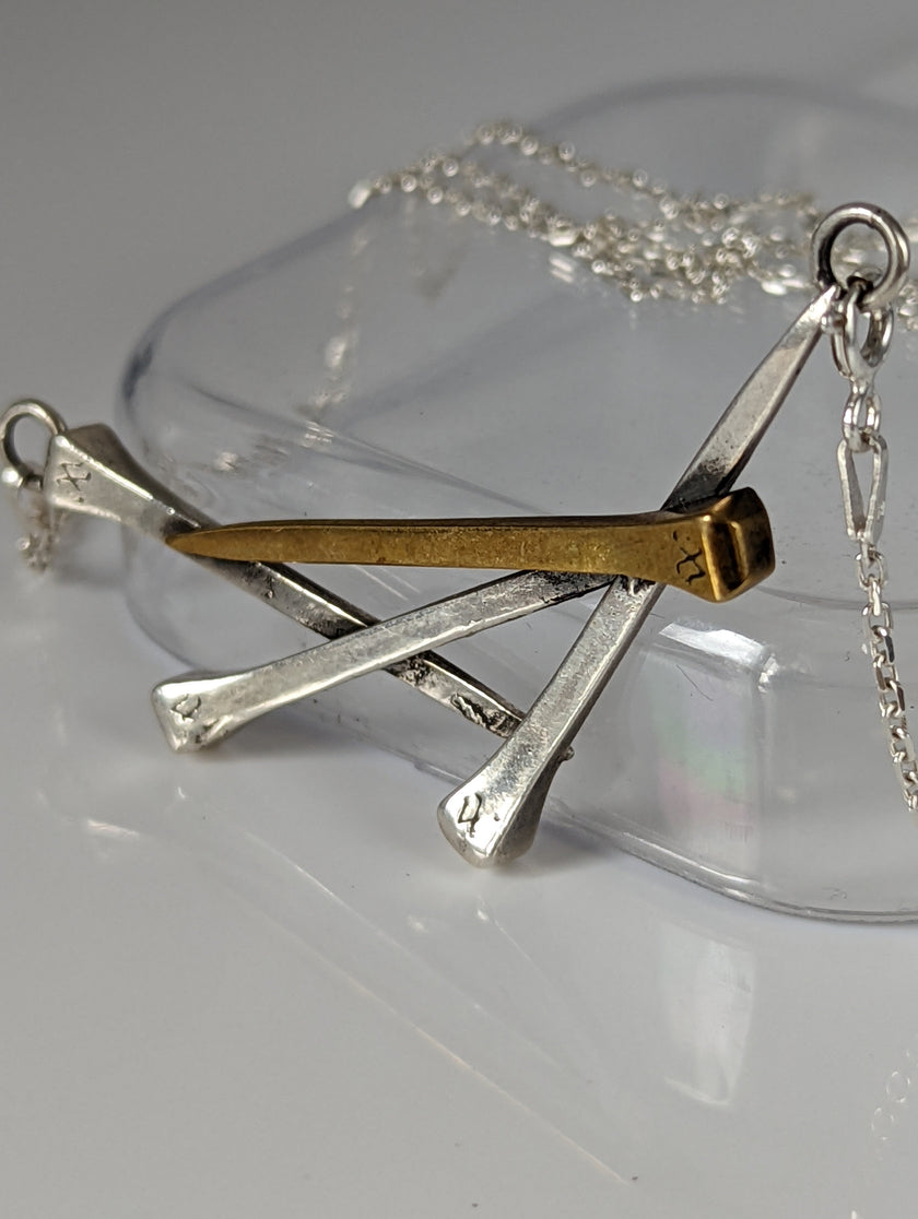 Silver Steed Elegant Hoof Nails Necklace