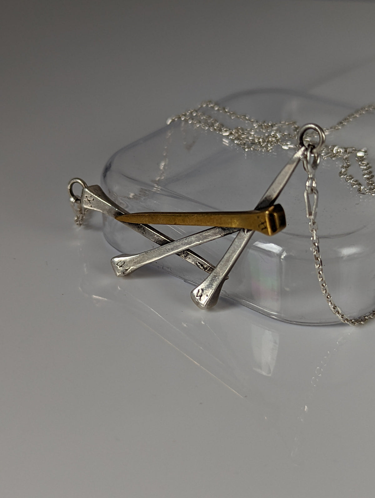 Silver Steed Elegant Hoof Nails Necklace
