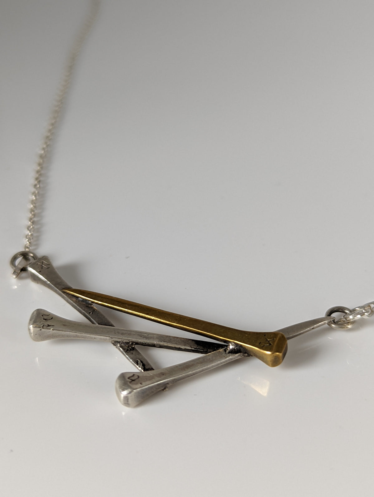 Silver Steed Elegant Hoof Nails Necklace