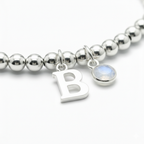 Personalised June Birthstone, Initial Letter & Moonstone Charm Bracelet