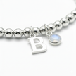 Personalised June Birthstone, Initial Letter & Moonstone Charm Bracelet