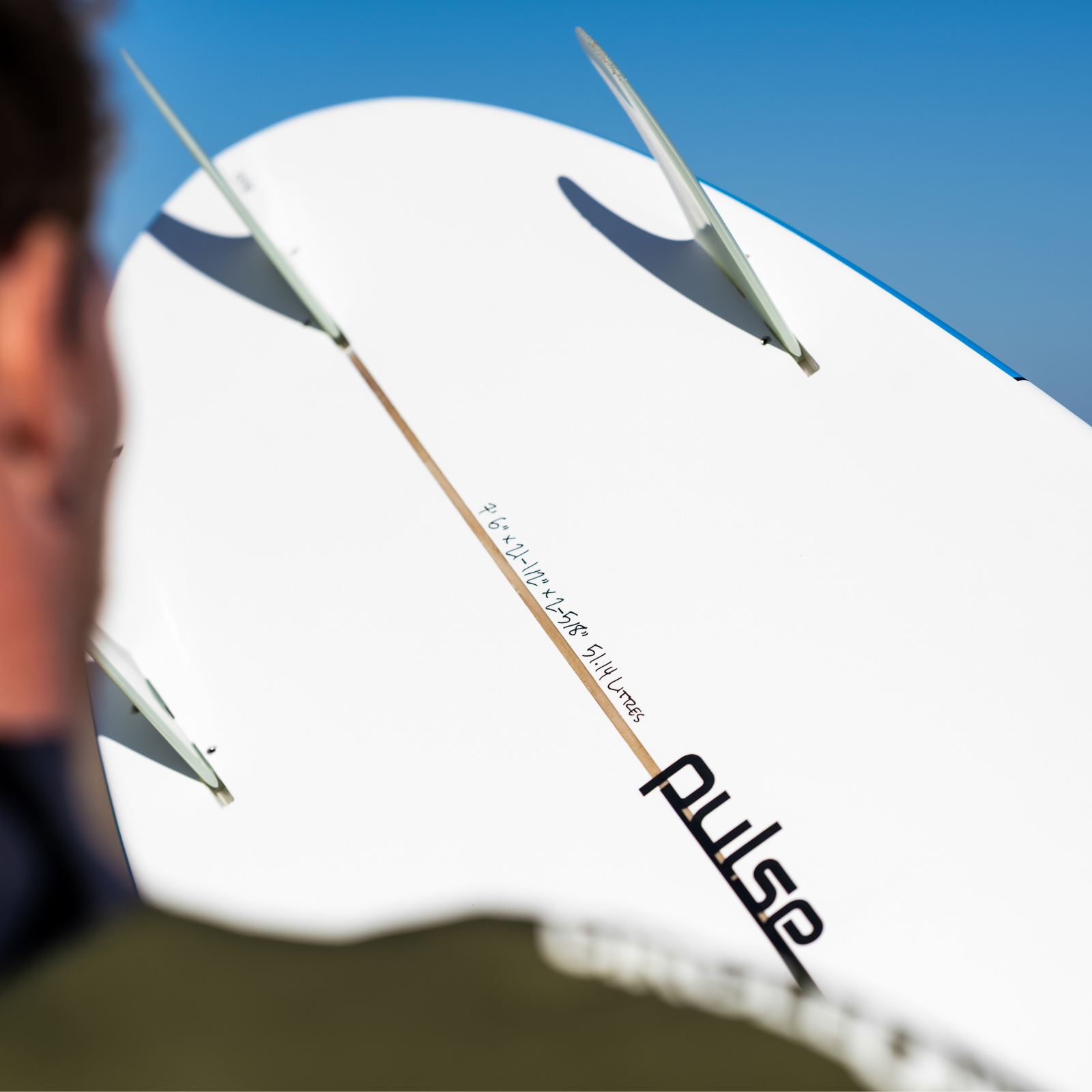 8' Pulse Squash Tail Mini Mal Surfboard by Australian Board Co - FCSII Finboxes