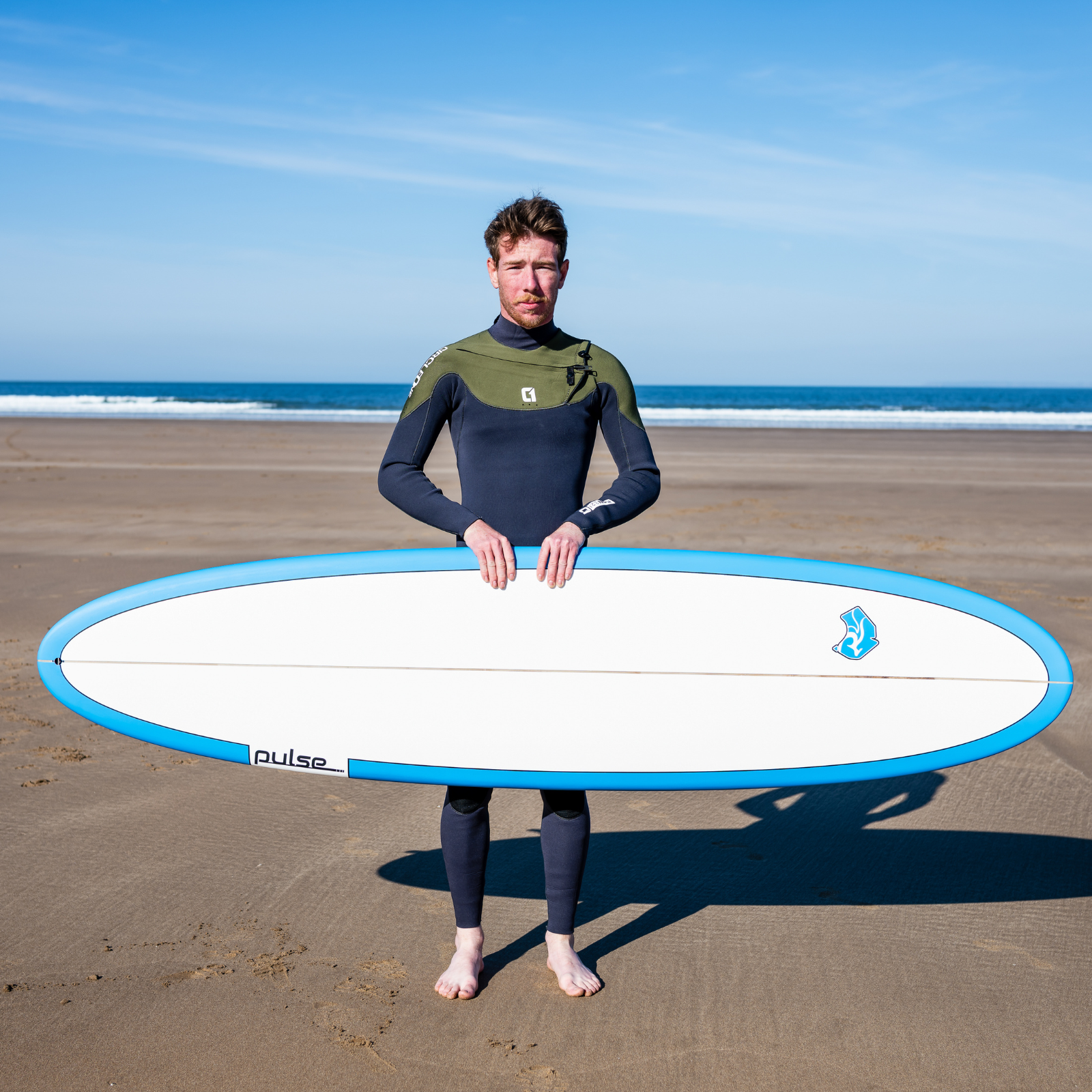 8' Pulse Squash Tail Mini Mal Surfboard by Australian Board Co - FCSII Finboxes