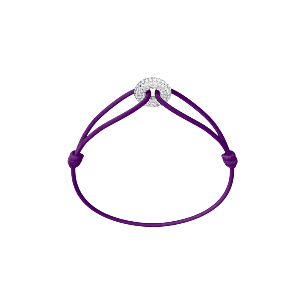 Mini Silver Soho Pavé Cord Bracelet