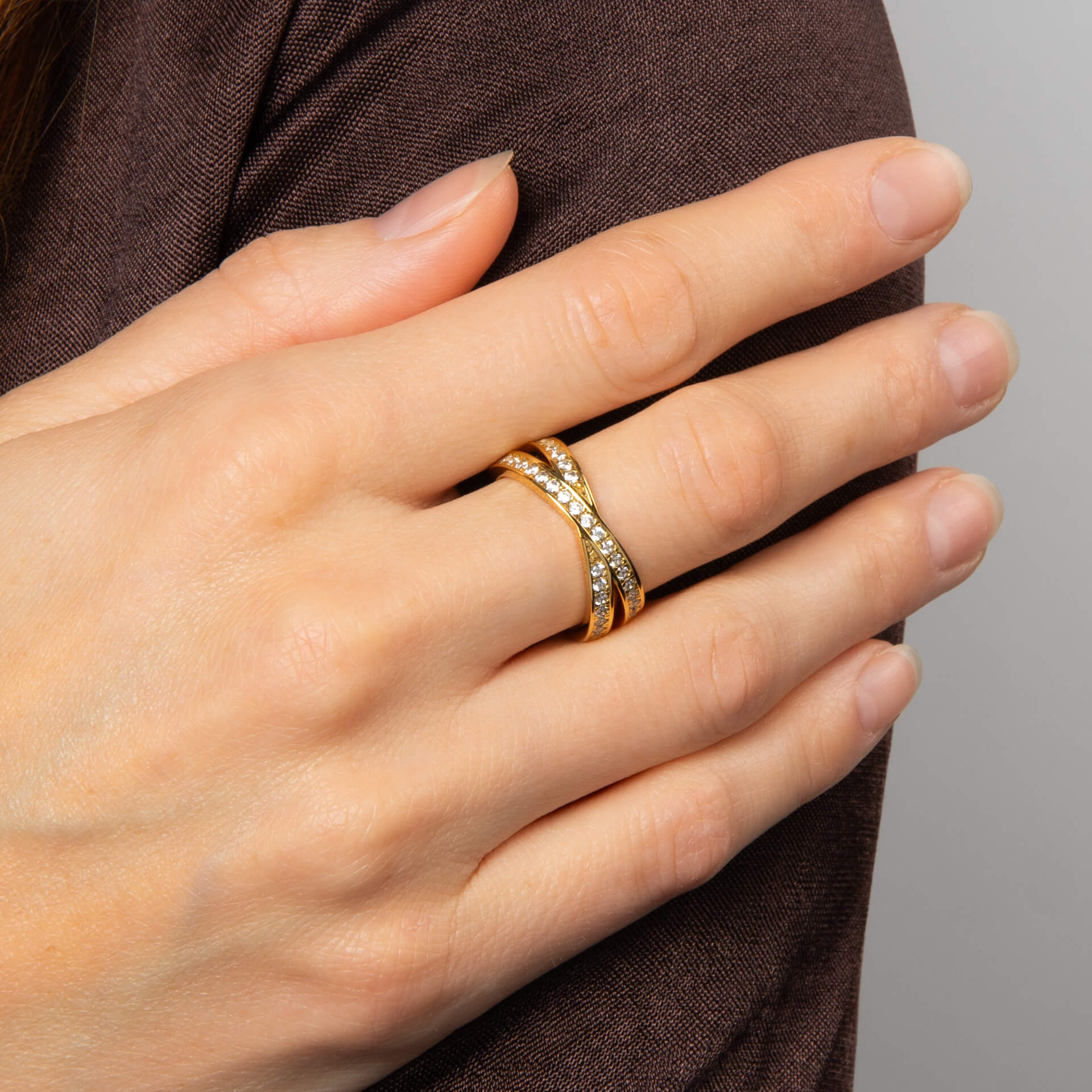 Diamonfire Zirconia Criss Cross Ring