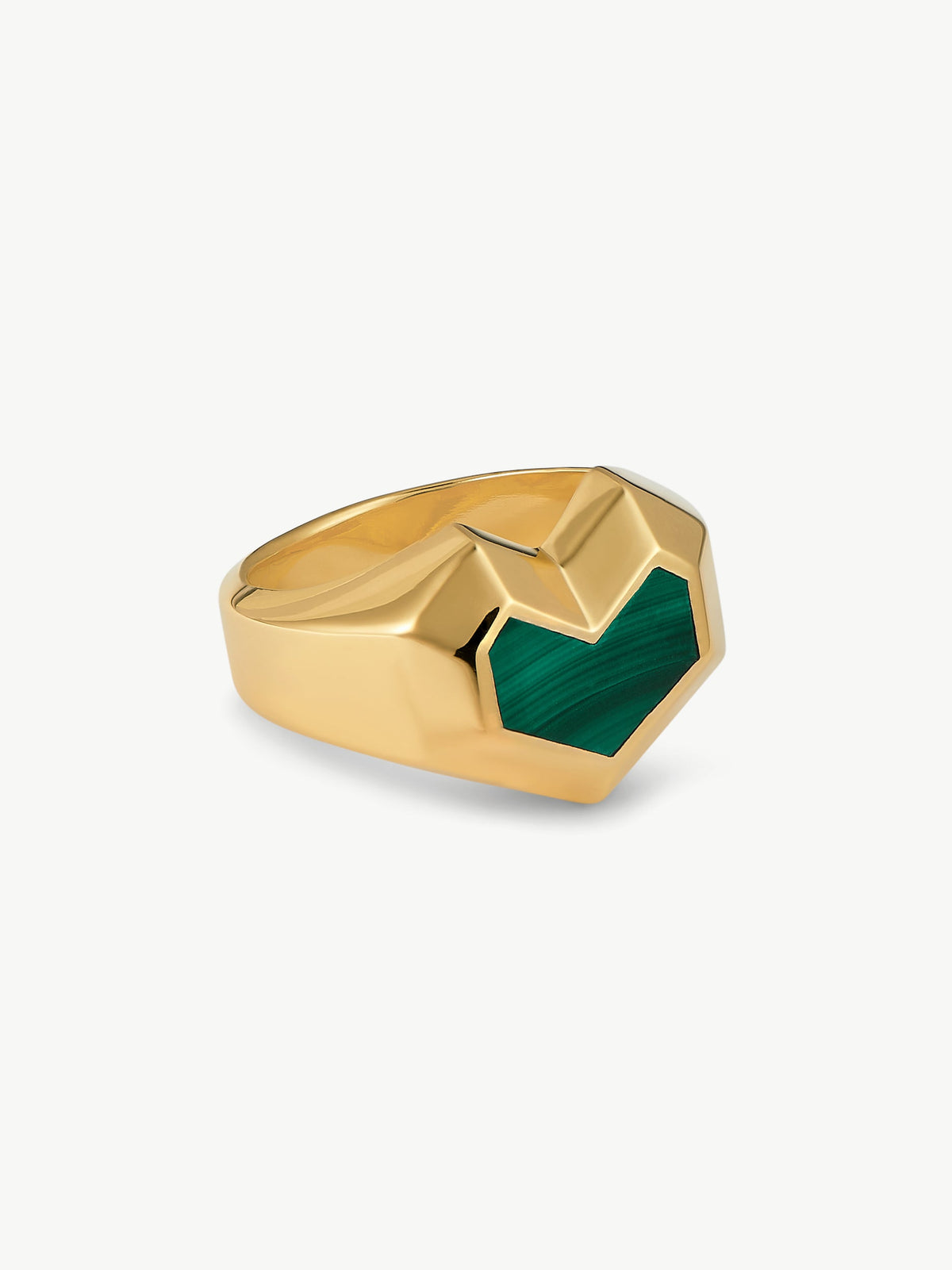 Gold Vermeil Malachite ring - Daryl | No More Nobody