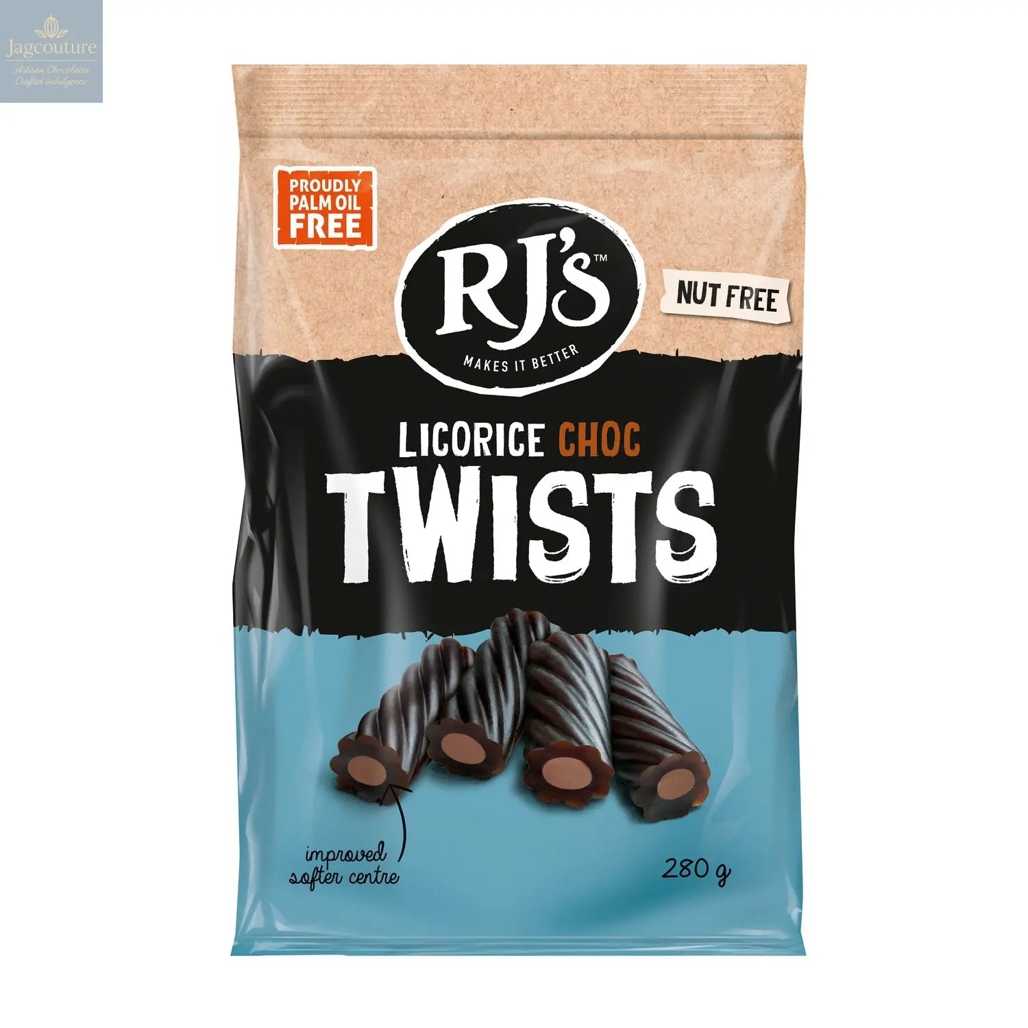 RJ's licorice chocolate filled twists in bag