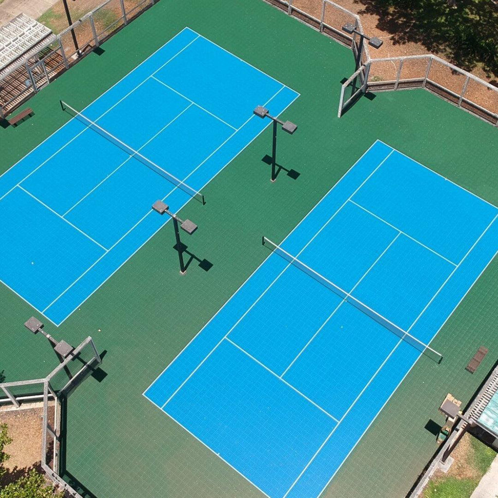 Singles Tennis Court System with Court Markings