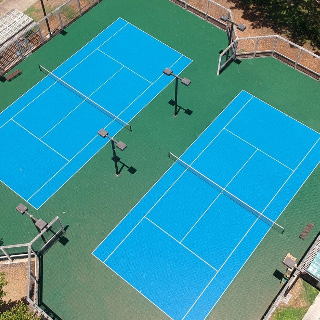 Singles Tennis Court System with Court Markings