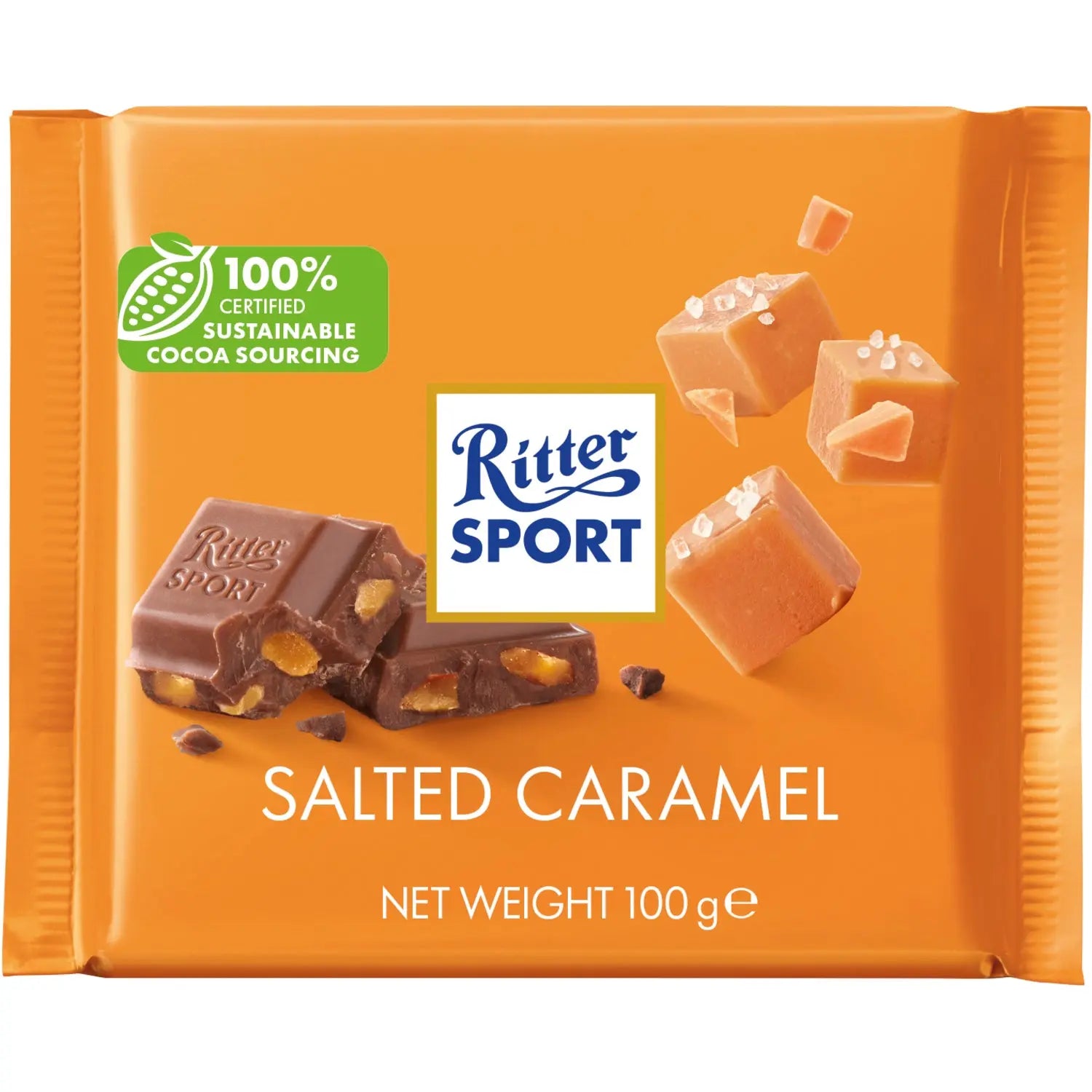 Ritter Sport milk chocolate with salted caramel bar
