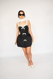 Coco Cotton Sundress Dress in Black and White