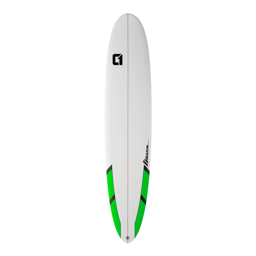 9ft Razor Round Tail Longboard Surfboard Package - Includes Bag, Leash, Fins, Wax