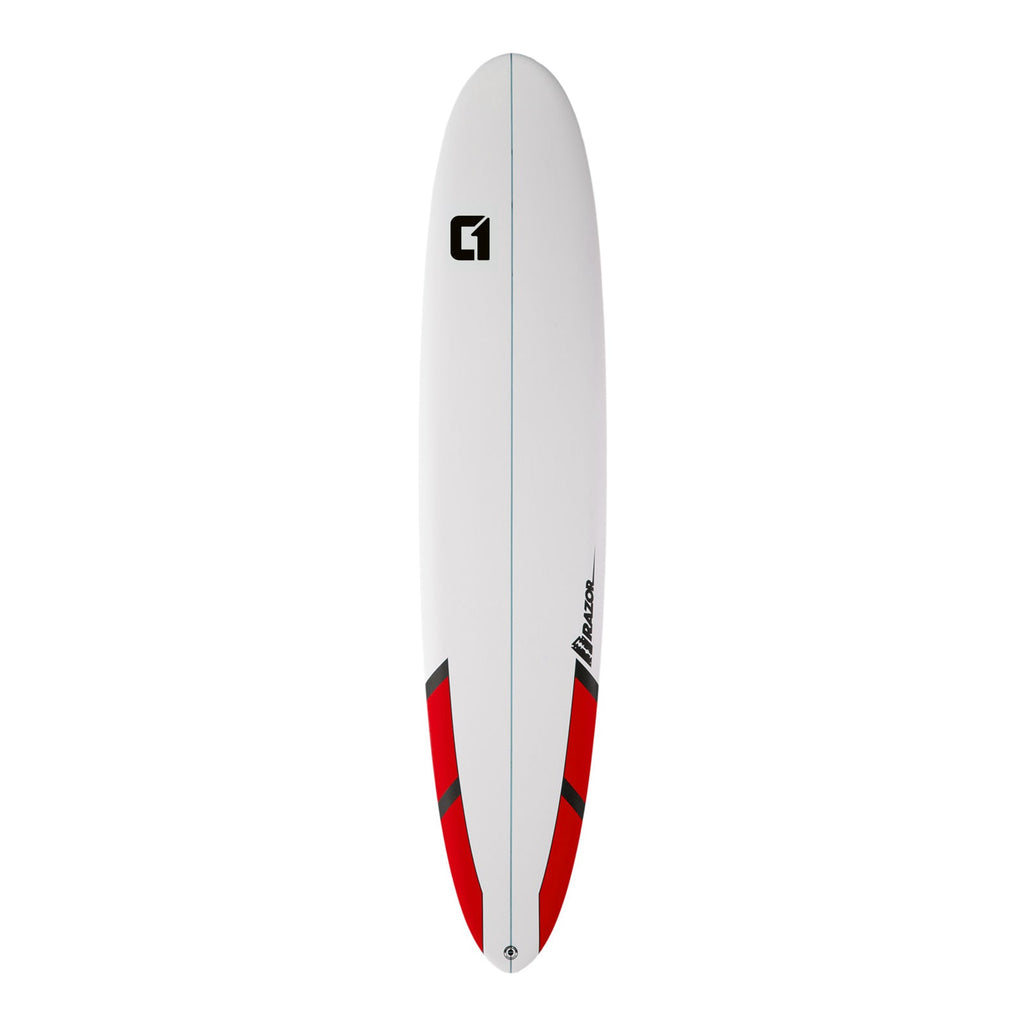 9ft Razor Round Tail Longboard Surfboard Package - Includes Bag, Leash, Fins, Wax