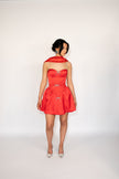 Antoinette Dress in Raspberry Red (Detachable Bows)