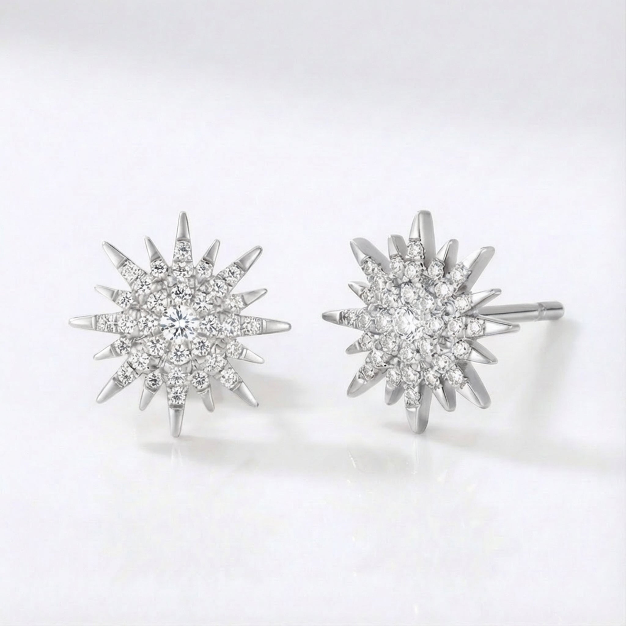 Pendientes de tuerca Rhea Starburst | Plata de ley 925