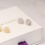 Pendientes de tuerca Rhea Starburst | Plata de ley 925