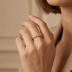 Solid Gold Ring – Ribbed Texture Modern | Gold | Majestic Jewellery