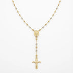 Solid Gold Necklace – Tricolor Rosary Style | Gold | Majestic Jewellery