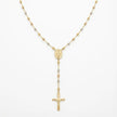 Solid Gold Necklace – Tricolor Rosary Style – 14ct Gold