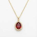 14K Gold Ruby Necklace – Ruby Glow Teardrop | Majestic Jewellery