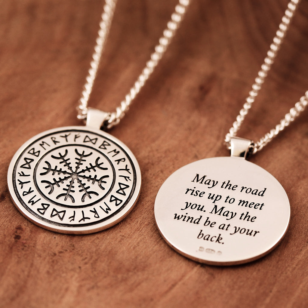 Travel Viking Rune Personalised Silver Necklace