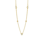 18K Gold Plated Bezel Stone Necklace