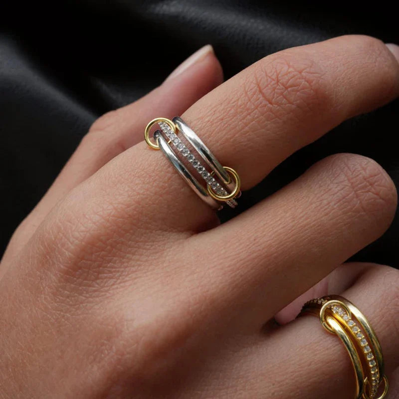 Bague empilable plaquée or 18 carats