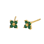 Birthstone Flower Stud Earrings