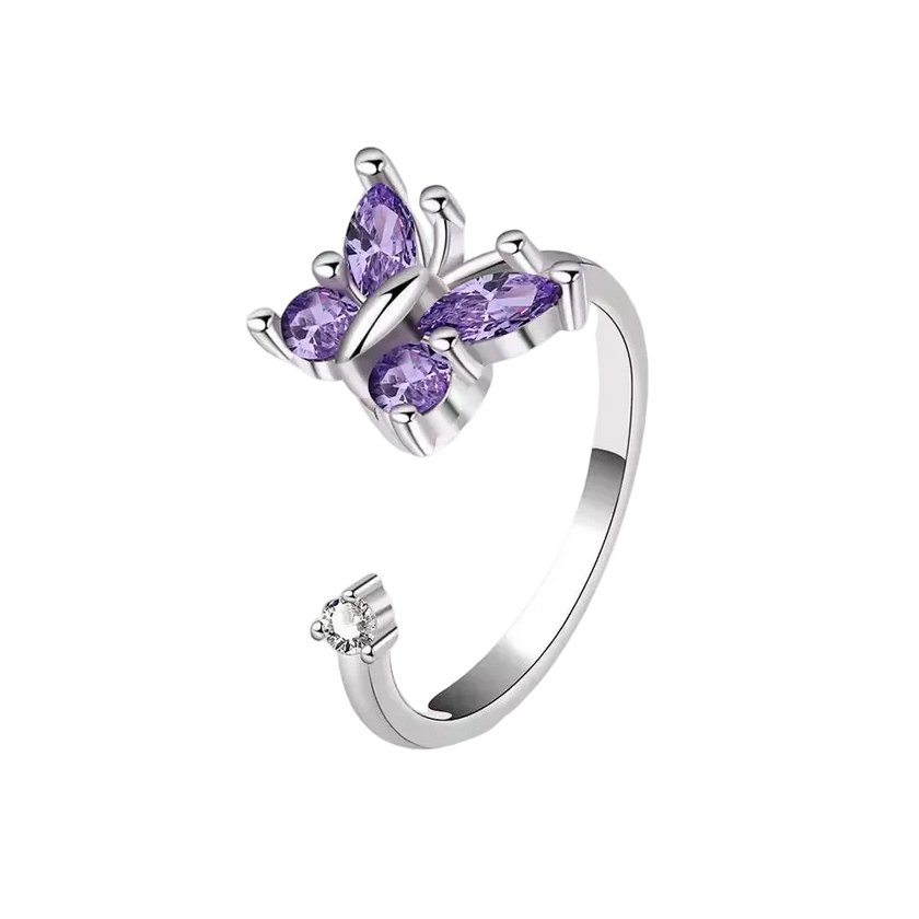 Bague Tournante Papillon Ajustable