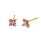 Birthstone Flower Stud Earrings