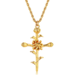 Birth Month Flower Cross Pendant