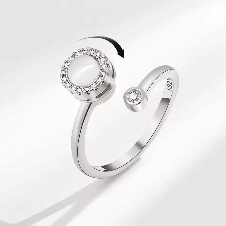 Bague Spinner Ajustable en Perle