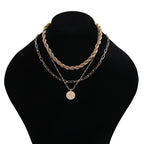 18K Gold Spiral Twist Rope Chain Necklace