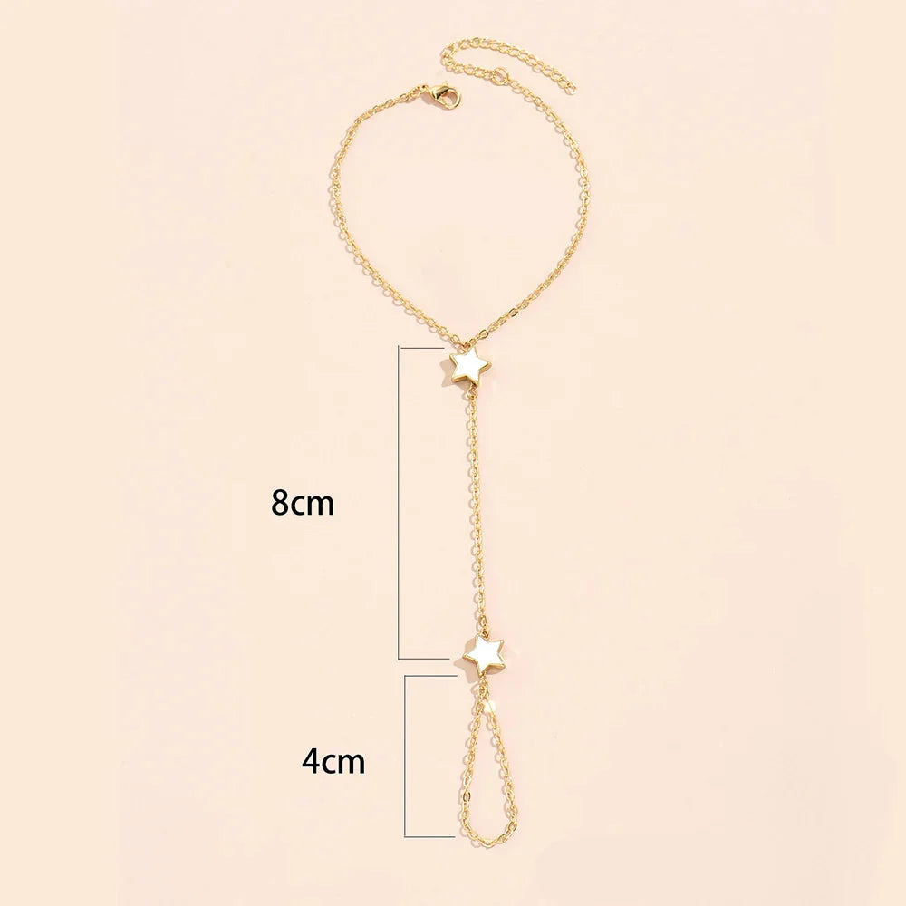 Gold Star Hand Chain Bracelet