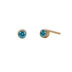 Birthstone Round Stud Earring