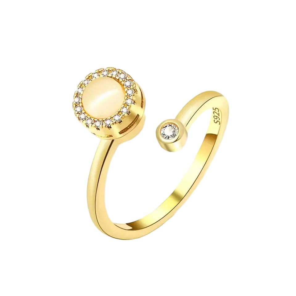 Bague Spinner Ajustable en Perle