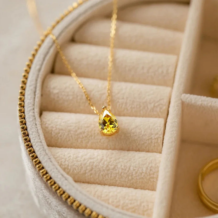 Teardrop Birthstone Necklace