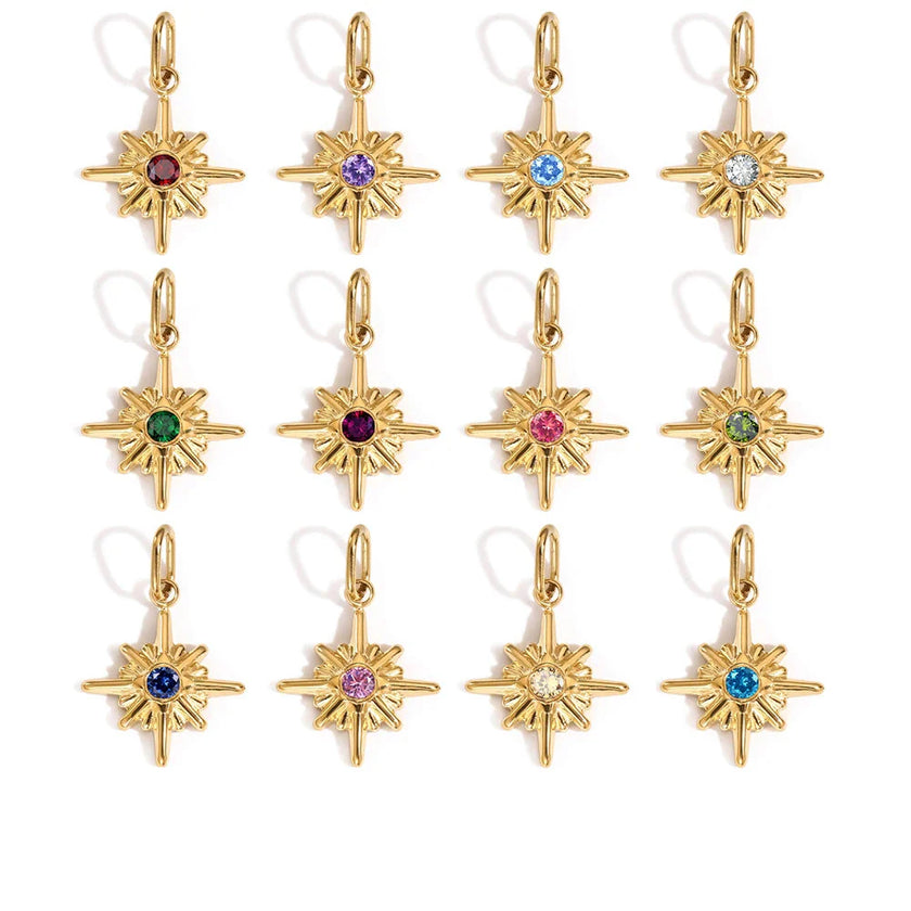 Star Shiny Birthstone Charms