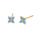 Birthstone Flower Stud Earrings
