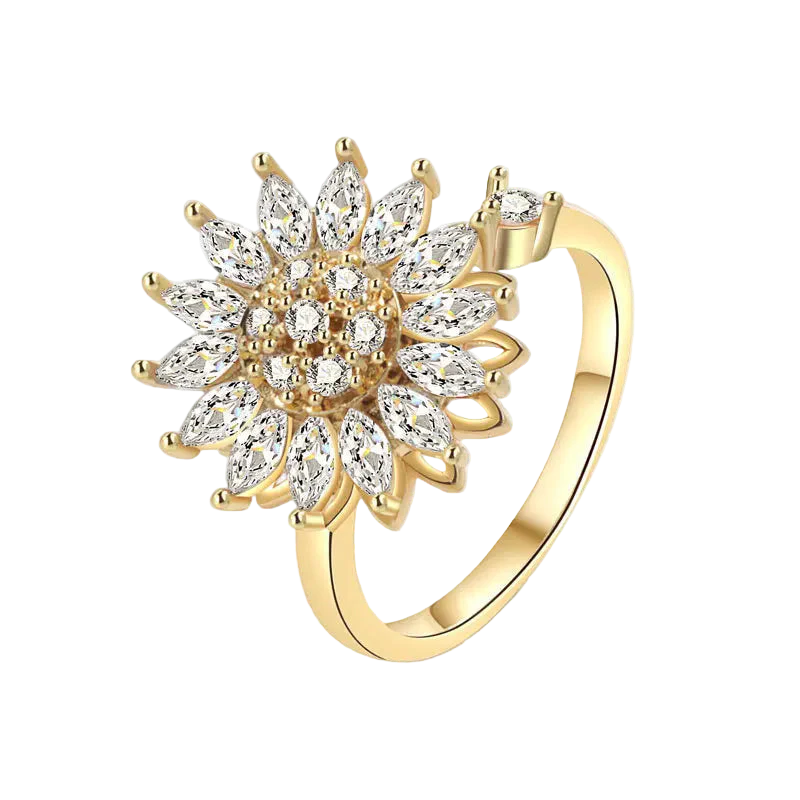 Bague Tournante Fleur Réglable