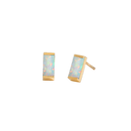 Rectangle Birthstone Earrings