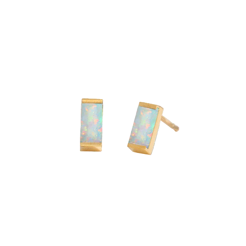 Rectangle Birthstone Earrings