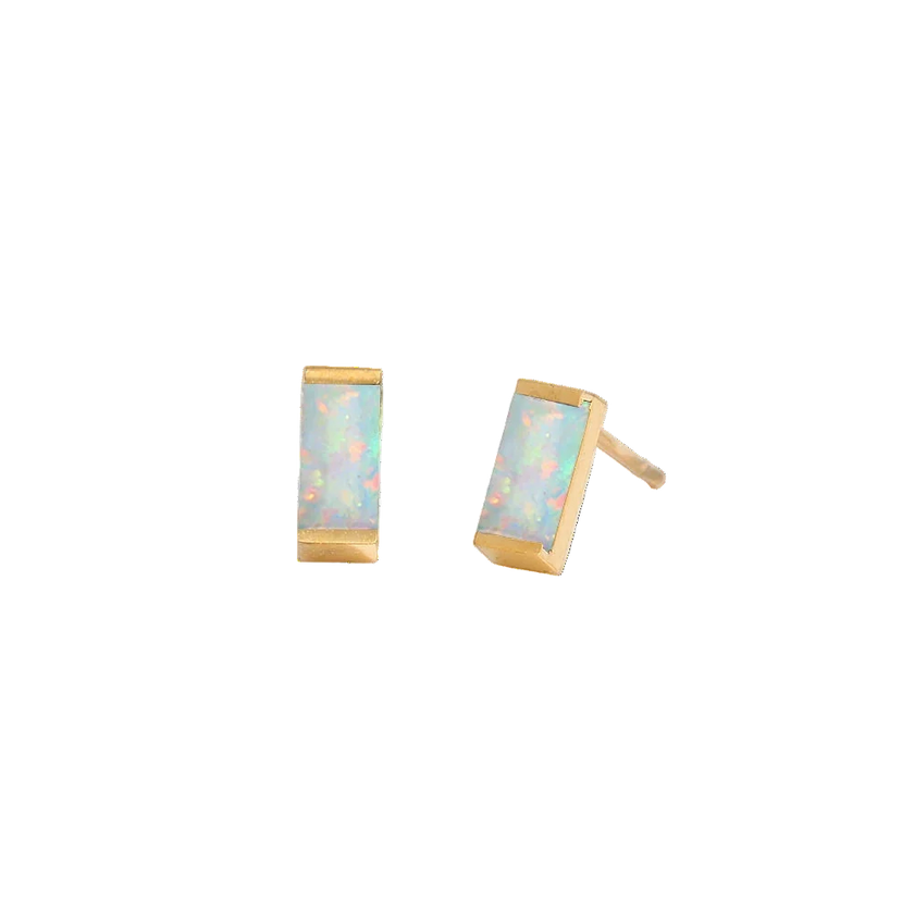 Rectangle Birthstone Earrings